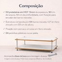 Ver imagem 5 de Mesa Centro Sala Mdf Branca Mesinha Sofa Estilo Industrial Rustica Moderna Retangular Moderna Luxo