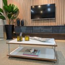 Ver imagem 7 de Mesa Centro Sala Mdf Branca Mesinha Sofa Estilo Industrial Rustica Moderna Retangular Moderna Luxo