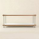 Ver mais imagens de Mesa Centro Sala Mdf Branca Mesinha Sofa Estilo Industrial Rustica Moderna Retangular Moderna Luxo