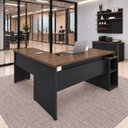 Ver imagem 2 de Mesa de Escritório em L Pedestal Diretor 165x70cm Executiva com Gaveta, Fechadura e Porta Netmobil