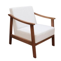 Poltrona Decorativa Júlia Para Sala Linho Crú - 1