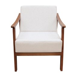 Poltrona Decorativa Júlia Para Sala Linho Crú - 3