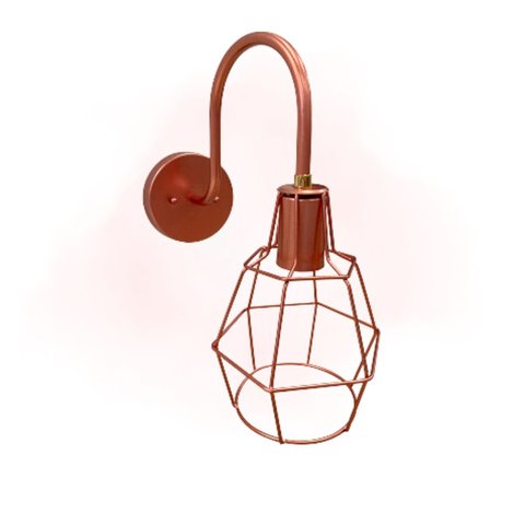 Luminária Arandela Retrô Aramado Parede Externa Aço Carbono:rosé