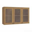 Ver imagem 1 de Armário Aéreo Celeste Kappesberg 100% Mdf 3 Portas com Vidro Nogueira 120cm
