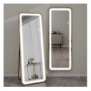 Ver imagem 1 de Espelho Jateado com Led Grande Corpo Inteiro com Moldura com Suporte de Chão 170x70cm Luxo Bronze