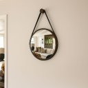 Ver imagem 3 de Espelho Redondo Adnet 40cm Suspenso Moderno Luxo - Marrom