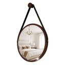 Ver imagem 2 de Espelho Redondo Adnet 40cm Suspenso Moderno Luxo - Marrom