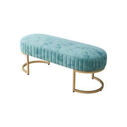 Puff Recamier Glow Veludo Azul Tiffany- Zahav Estofados - 1