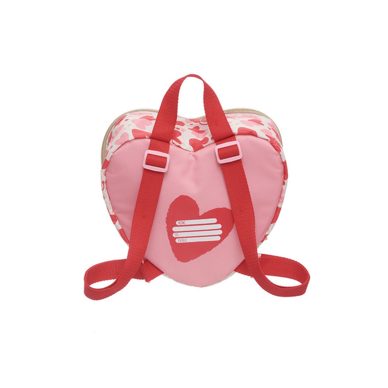 Mochila Coração Pack Me + Lancheira + Squeeze + Estojo Lovely Pacific Vermelho - 6