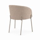 Ver imagem 2 de Poltrona Atena Base Fixa em Metal Cinza Lisa Zari Decor: Linho Bege
