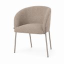Ver imagem 1 de Poltrona Atena Base Fixa em Metal Cinza Lisa Zari Decor: Linho Bege