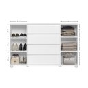 Ver imagem 4 de Cômoda Grande 4 Gavetas Estilo Ripado Bella Vivace Desing Sofiticado Branco