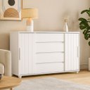 Ver imagem 1 de Cômoda Grande 4 Gavetas Estilo Ripado Bella Vivace Desing Sofiticado Branco