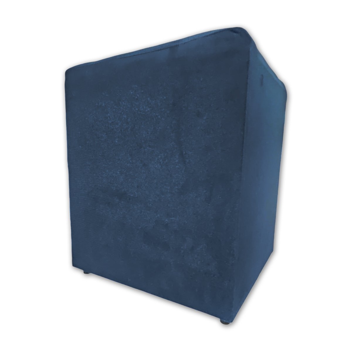 Puff Banqueta Quadrado Cubo Decorativo Courino e Suede Azul Marinho Suede - 3