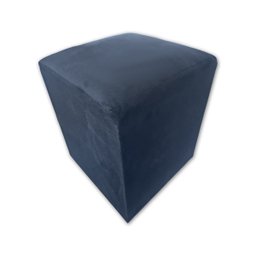 Puff Banqueta Quadrado Cubo Decorativo Courino e Suede Azul Marinho Suede - 2