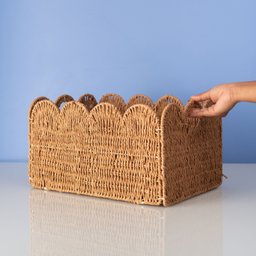 Cesto Organizador 38cm Ondulado com Alças de Corda - Oikos - 2