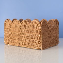 Cesto Organizador 38cm Ondulado com Alças de Corda - Oikos - 1