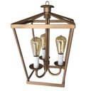 Ver mais imagens de Luminaria De Ferro Estilo Lampião Decorativo para Área Gourmet Libertas Rosas Artesanato Dourado