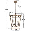 Ver imagem 2 de Luminaria De Ferro Estilo Lampião Decorativo para Área Gourmet Libertas Rosas Artesanato Dourado