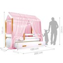 Ver imagem 2 de Cama Montessoriana Solteiro com Auxiliar Led e Voal Rosa