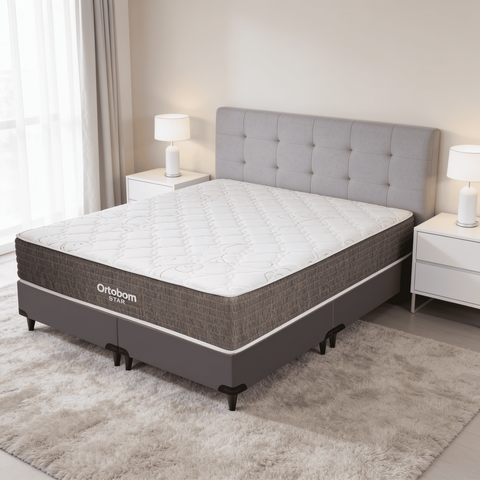 Colchão Queen Ortobom Star Superpocket Molas Ensacadas Espuma Selada One Side 36cm Altura