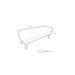 Recamier Luis Xv Capitonê Retrô 120cm Suede Bege Pés Madeira Mz Decor - 4