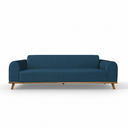 Ver imagem 2 de Sofá Living Átila Velusoft Azul Marinho, 2,10 Metros, Design Retrô.