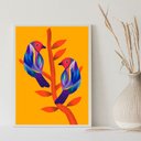 Ver imagem 2 de Quadro Decorativo Araras Tropical 24x18cm - com Vidro:madeira Preta