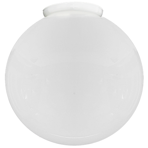 Globo de Vidro com Colar 15 X 28 para Poste de Jardim:branco Fosco/n/a