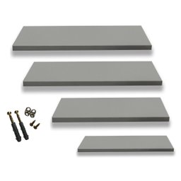 Kit 4 Prateleiras Reta 20/30/40/50 Nicho Mdf Suporte Decoração - Cinza - 1