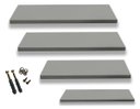 Ver imagem 1 de Kit 4 Prateleiras Reta 20/30/40/50 Nicho Mdf Suporte Decoração - Cinza