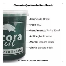 Cimento Queimado com Efeito Perolizado Decora Fácil 1kg - Verde Brasil - 5