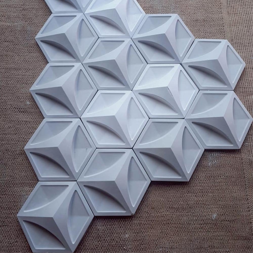 Forma 3D Abs 2 Mm Virgem Gesso Cimenticio 3d F258 Sextavada - 3