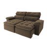 Sofá Zara Reclinavel e Retratil em Veludo Marrom - 180m - 3