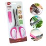 Tesoura para Cortar Picar Temperos Cor Rosa 5 Lâminas Inox - 1