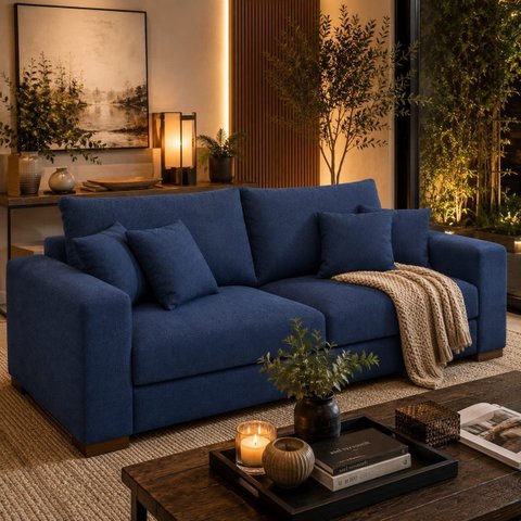 Sofá Milano | Linho:220/Linho/Azul