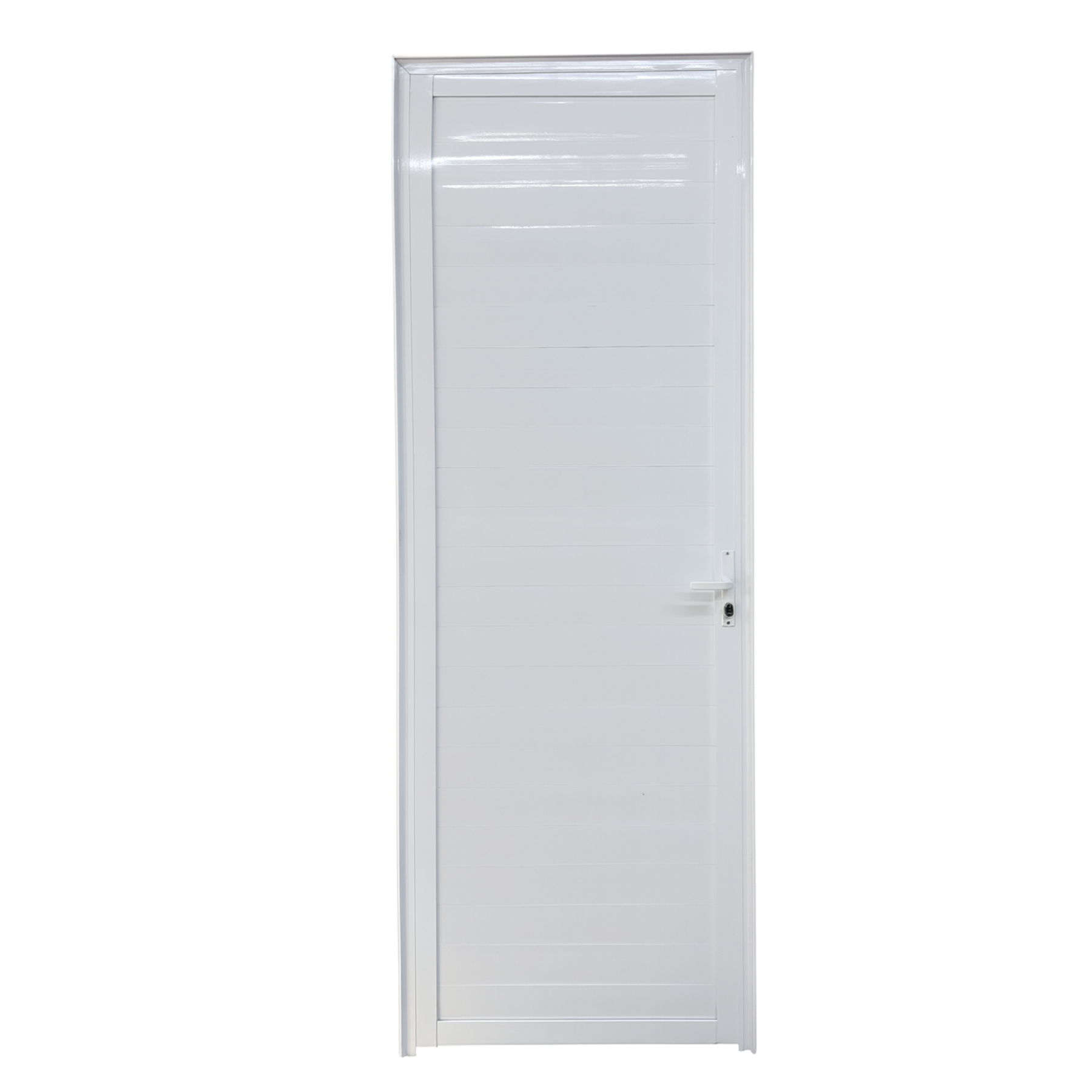 Porta Lambril Ripado de Aluminio Branco com Maçaneta Linha 25 - 210x70 Direita é boa?