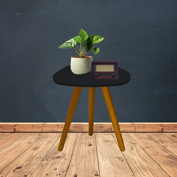 Mesinha Pequena Pé Palito Retro Organica Madeira Decoração Porta Objeto Sala Quarto Mdf Branco Preto - 6