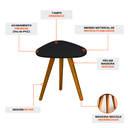 Ver imagem 4 de Mesinha Pequena Pé Palito Retro Organica Madeira Decoração Porta Objeto Sala Quarto Mdf Branco Preto