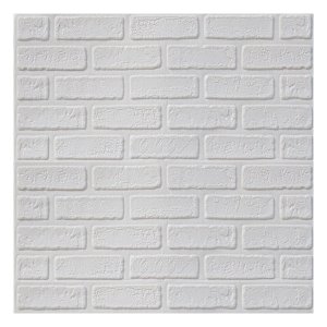 Painel Placa 3D Auto Adesivo Tijolo À Vista Branco 70x70cm