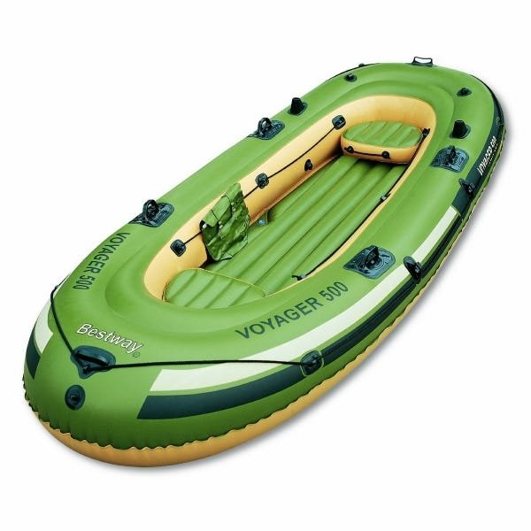 Bote Inflável Voyager 3 P Remos e Inflador Elétrico Nautika - 1