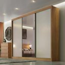 Ver imagem 1 de Guarda Roupa Diamond 3 Portas 6 Gavetas 1 Espelho Cor:Cumaru Fendi