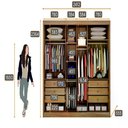 Ver imagem 5 de Guarda Roupa Diamond 3 Portas 6 Gavetas 1 Espelho Cor:Cumaru Fendi