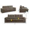 Sofá Retrátil e Reclinável 2 Lugares 1,50m com Molas Milena Suede Cappuccino Rover & Beato - 2