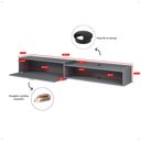 Ver imagem 6 de Rack Bancada Suspensa 1.8 Estante Home Supremo King Tv 70 Pol. 1 Porta Nicho Organizador Sala Quarto