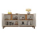 Ver imagem 4 de Aparador Buffet 170 com Cristaleira Lizz Pés Madeira Maciça Off White/cedro