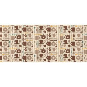 Passadeira Antiderrapante Tropical Coffe Bege 0,43x1,30M - Kapazi
