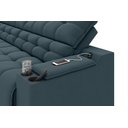 Ver imagem 4 de Sofá Connect Premium 2,00m Assento Retrátil/reclinável com Porta Copos e Entrada Usb Suede Petró