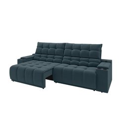 Sofá Connect Premium 2,00m Assento Retrátil/reclinável com Porta Copos e Entrada Usb Suede Petró - 7