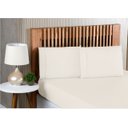 Ver imagem 1 de Jogo de Lençol Queen Size 3 Peças 100% Algodão Percal 200 Fios com Acabamento em Ponto Palito Palha